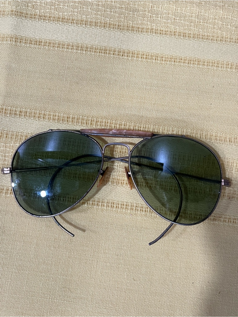 VINTAGE 1970s Rare B&L Ray-Ban Outdoorsman Aviators + OG Faux-Croc Leather Case